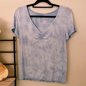 American eagle baby blue tie dye top